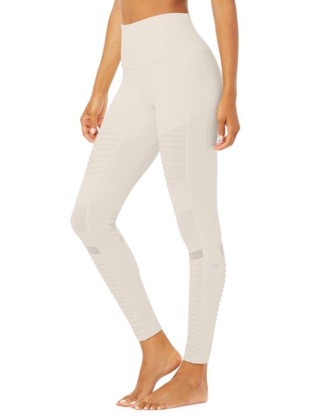Alo High Waist Moto Leggings in Bone Women’s Size XS Like New